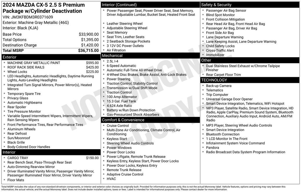 Certified Used 2024 Gray Mazda 2.5 S Premium Package image 15