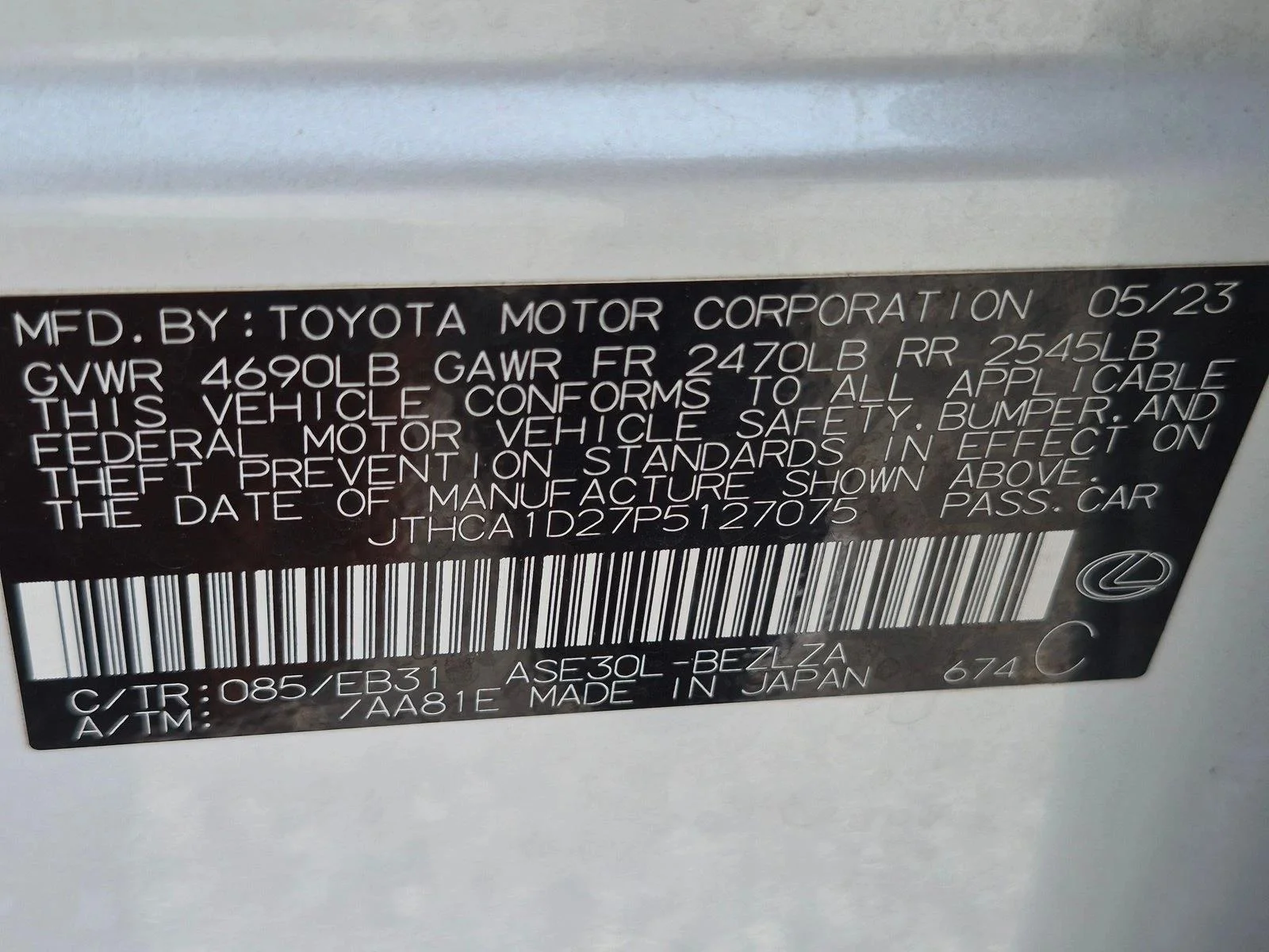 Certified Used 2023 Eminent White Pearl Lexus  image 23