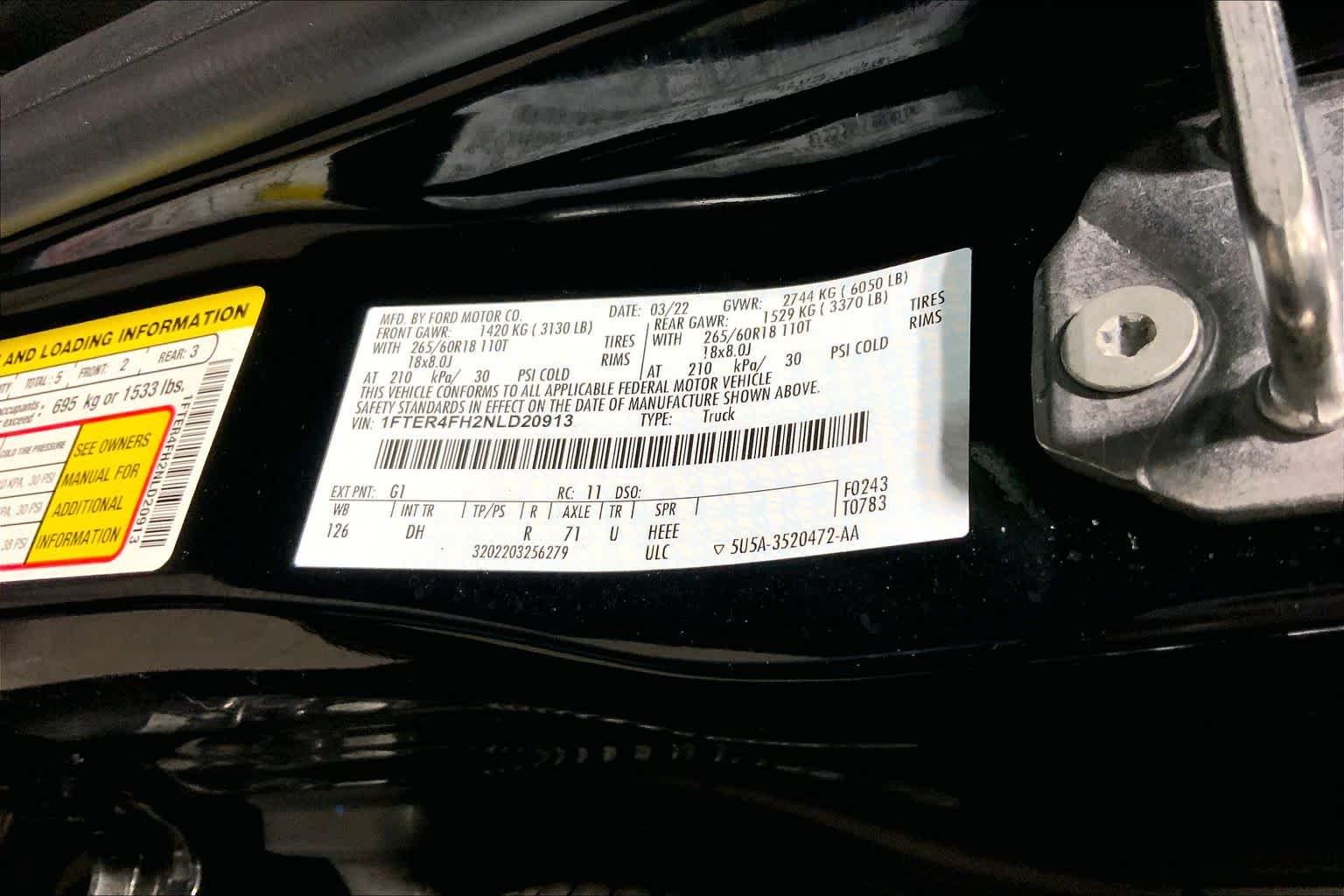 Used 2022 Shadow Black Ford LARIAT image 37