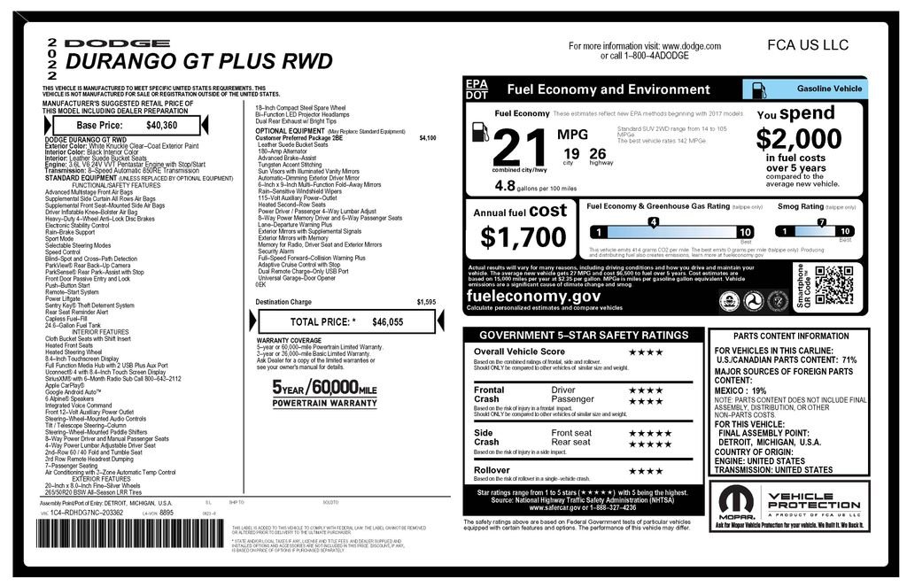 Certified Used 2022 White Dodge GT Plus image 4