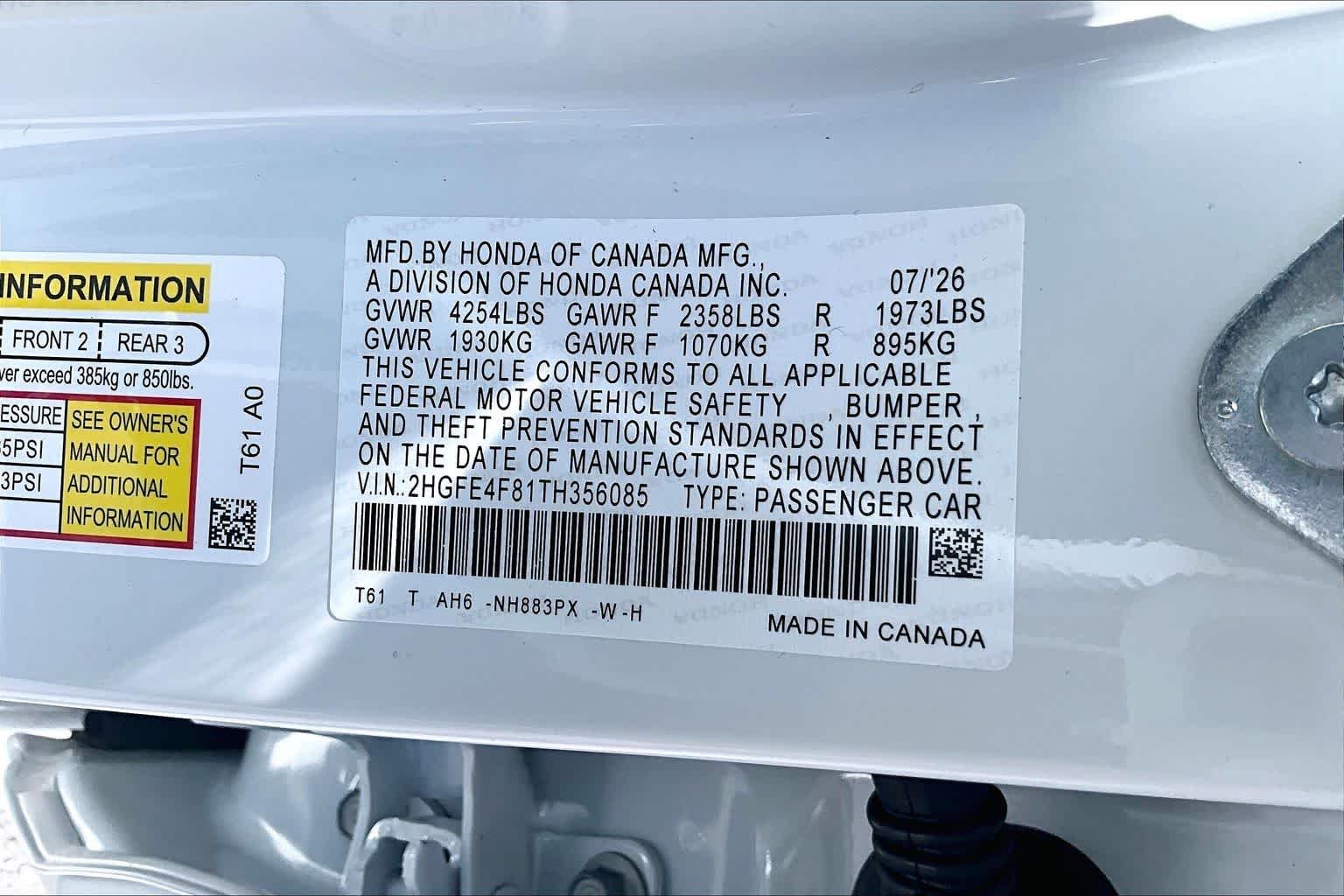New 2026 Platinum White Pearl Honda 2WD Sport Hybrid image 18