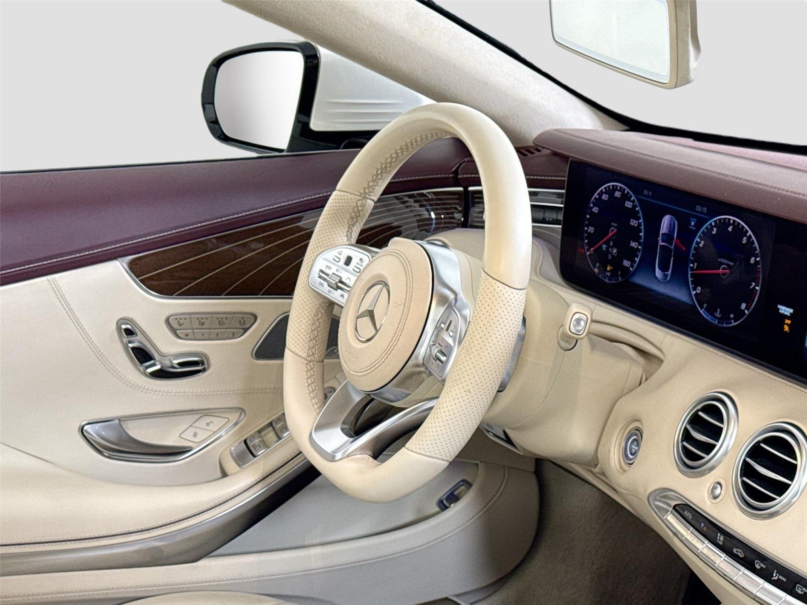 Used 2019 designo Cashmere White Magno (Matte Finish) Mercedes-Benz S 560 Cabriolet | AMG® Line | Premium Pkg | Driver Assist Pkg image 31