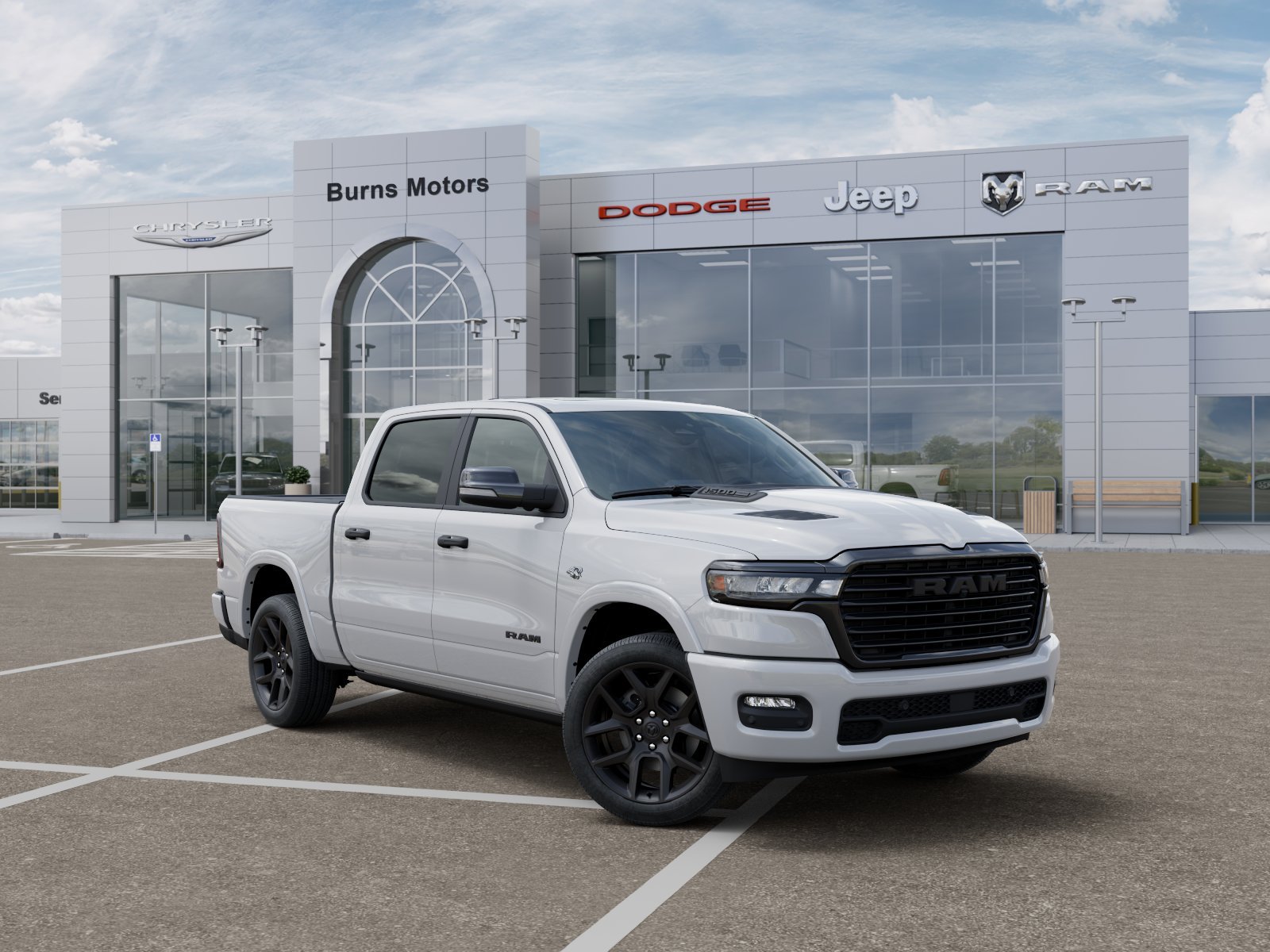 New 2026 Bright White Clear-Coat Exterior Paint Ram Laramie Night Edition image 31