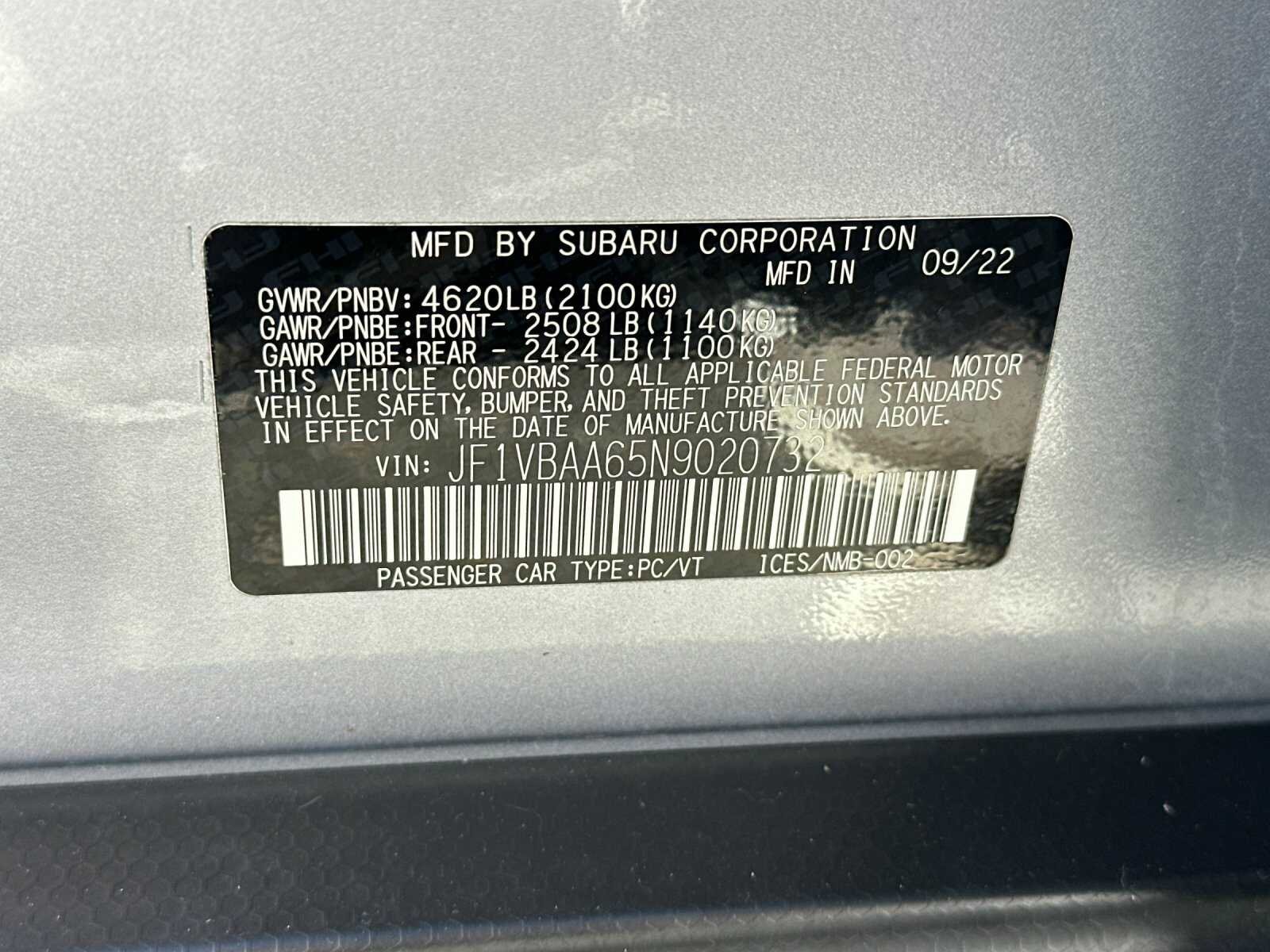 Used 2022 Ice Silver Metallic Subaru 4D Sedan image 32