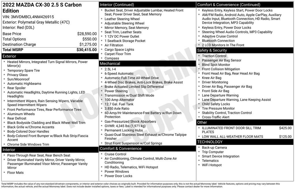 Used 2022 Gray Mazda 2.5 S Carbon Edition image 6