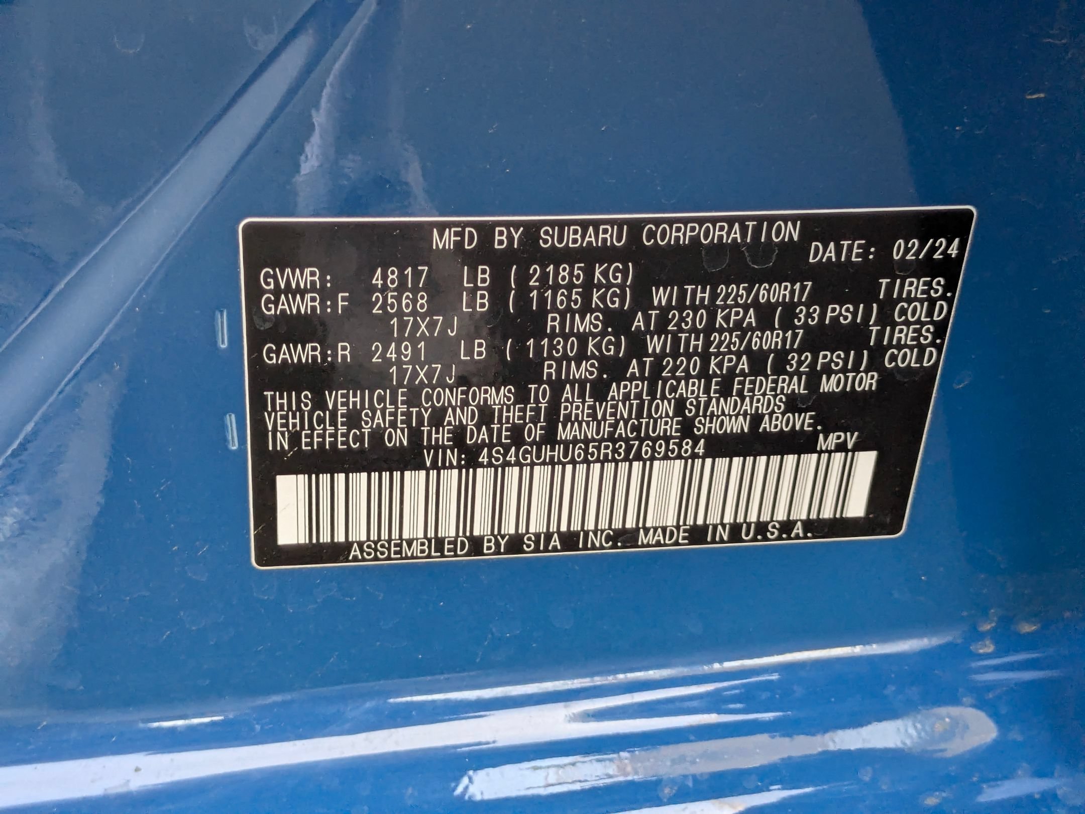 Used 2024 Geyser Blue Pearl Subaru Wilderness image 28