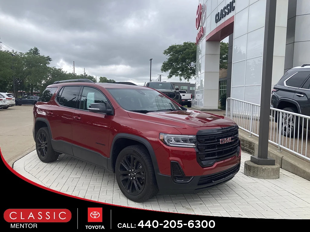 Used 2023 Volcanic Red Tintcoat GMC 4x4 SLE 4dr SUV image 1