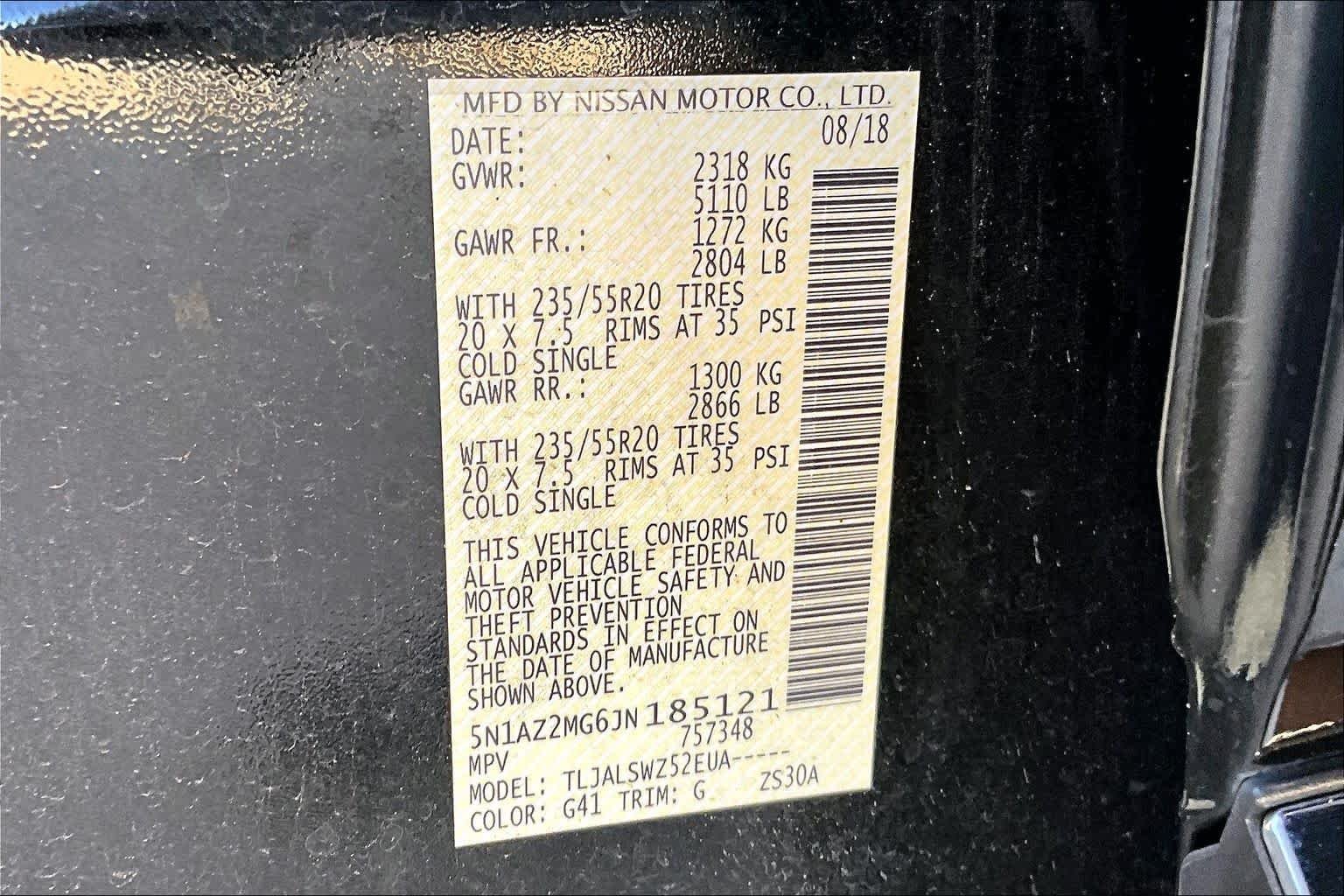 Used 2018 Magnetic Black Metallic Nissan Platinum image 30