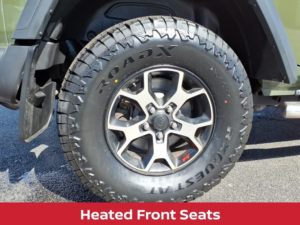 Used 2021 Sarge Green Clearcoat Jeep Unlimited Rubicon w/cold weather pkg, safety group & hard top image 32