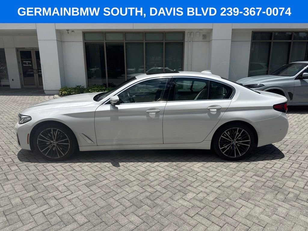 Certified Used 2023 White Metallic BMW 540i image 2