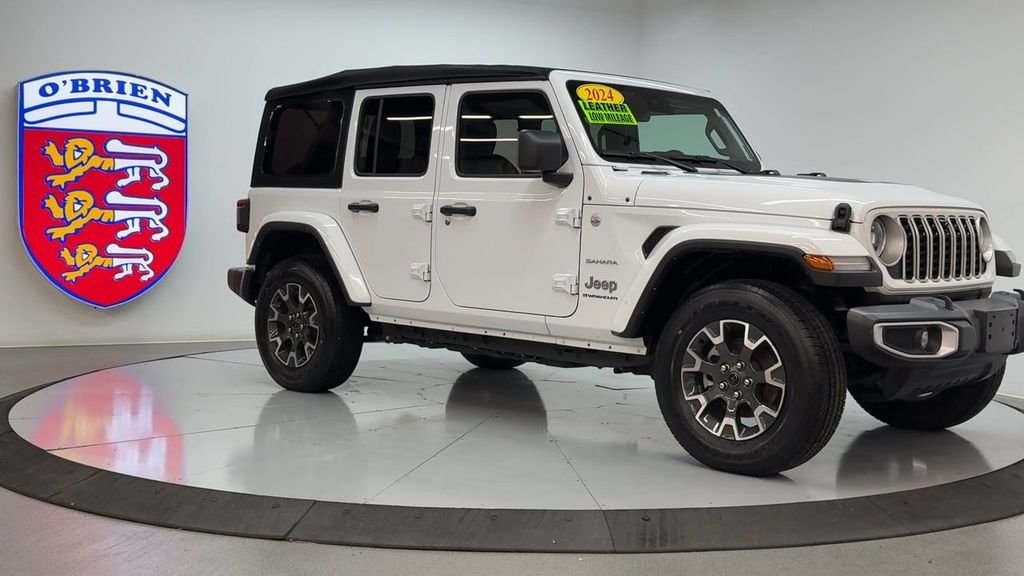 Used 2024 Bright White Clearcoat Jeep Sahara image 3