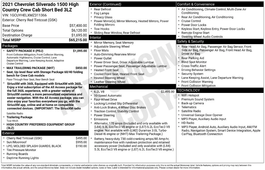 Used 2021 Cherry Red Chevrolet High Country image 6