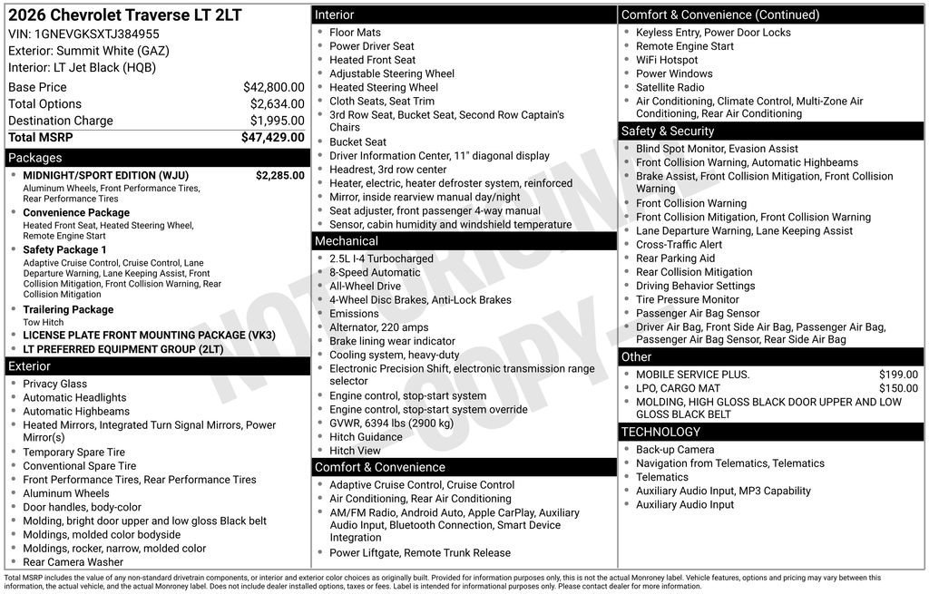 2026 Chevrolet Traverse LT - Photo 29