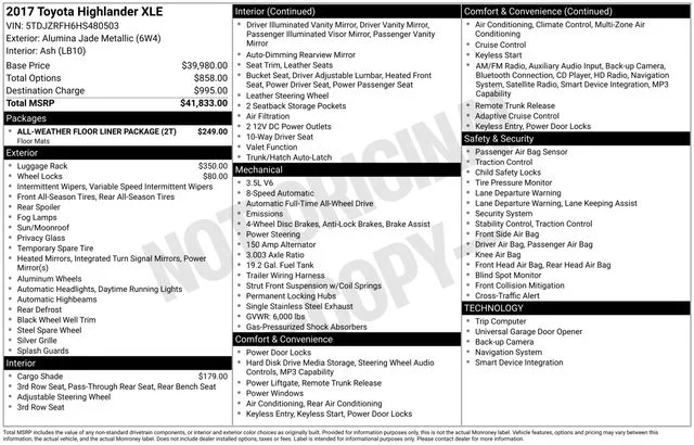 Used 2017 Jade Metallic Toyota XLE image 21
