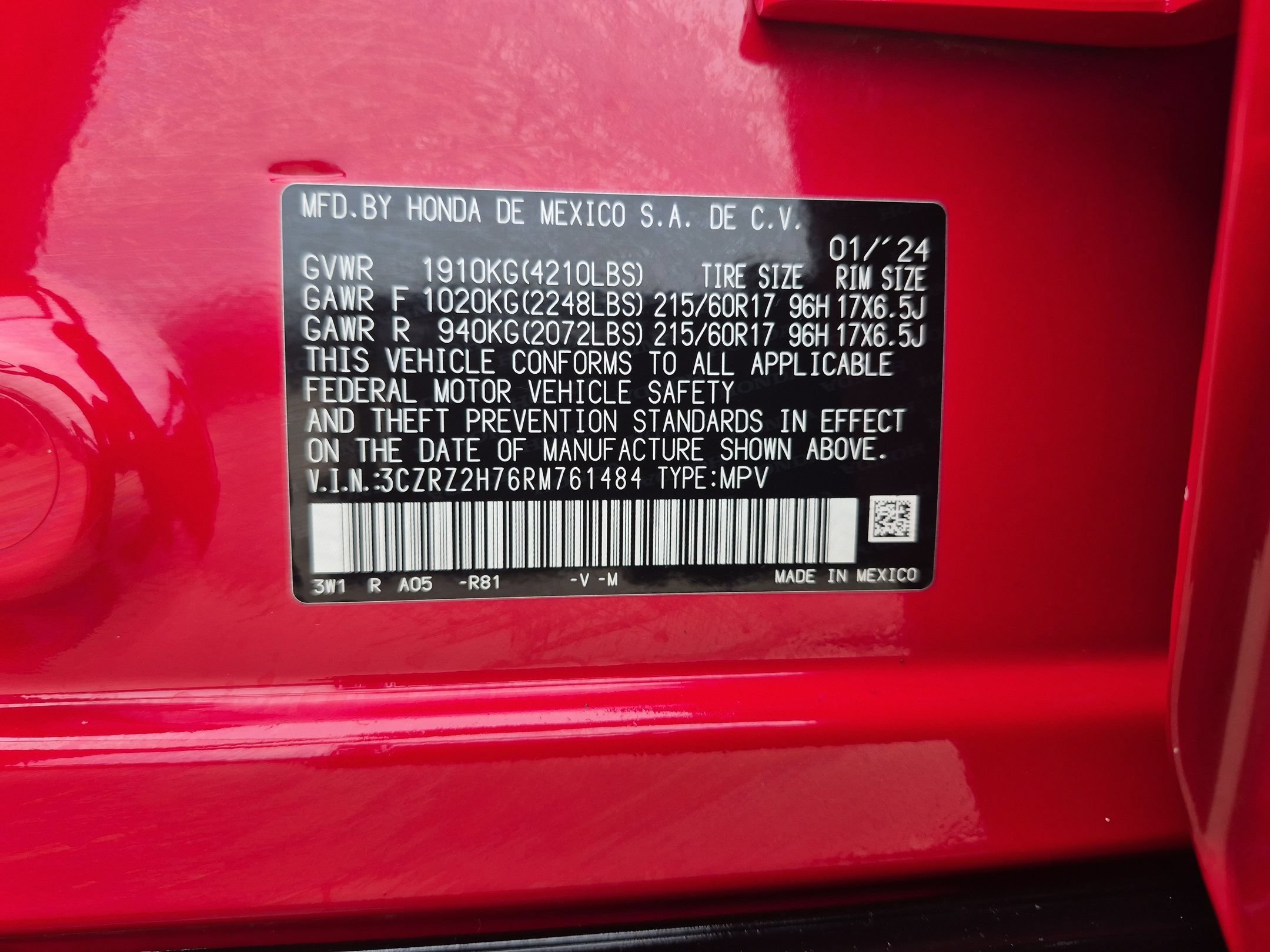 Certified Used 2024 Milano Red Honda EX-L AWD image 35