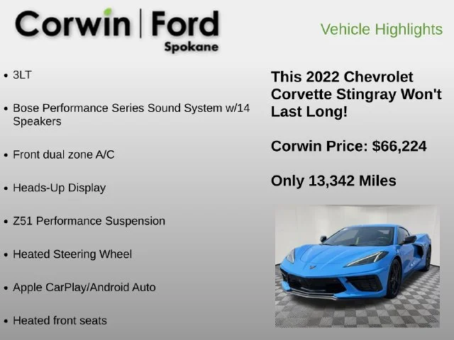 Used 2022 Rapid Blue Chevrolet Stingray image 12