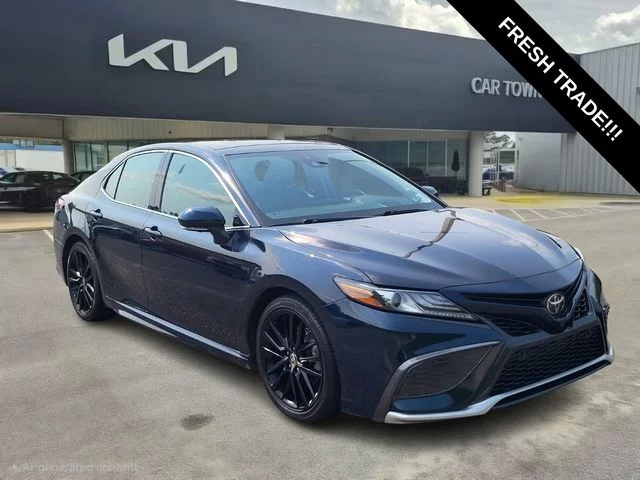 Used 2021 Blue Toyota XSE V6 image 1
