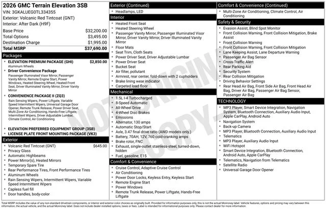 Used 2026 Red GMC Elevation image 7