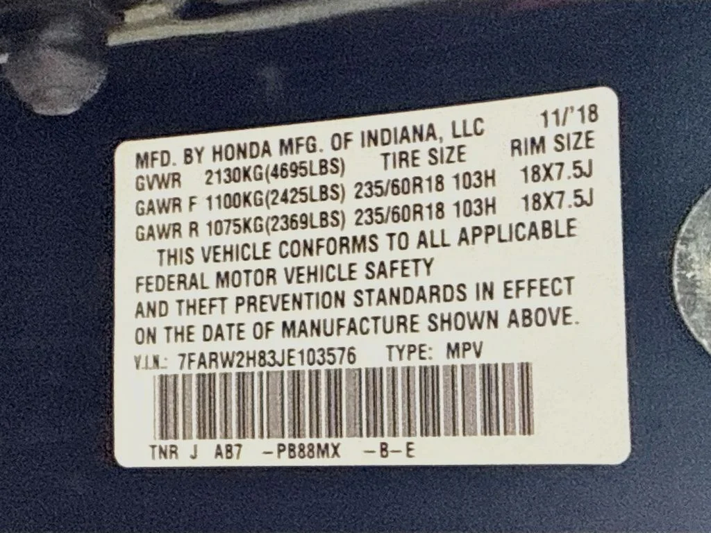 Used 2018 Gunmetal Metallic Honda EX-L image 30