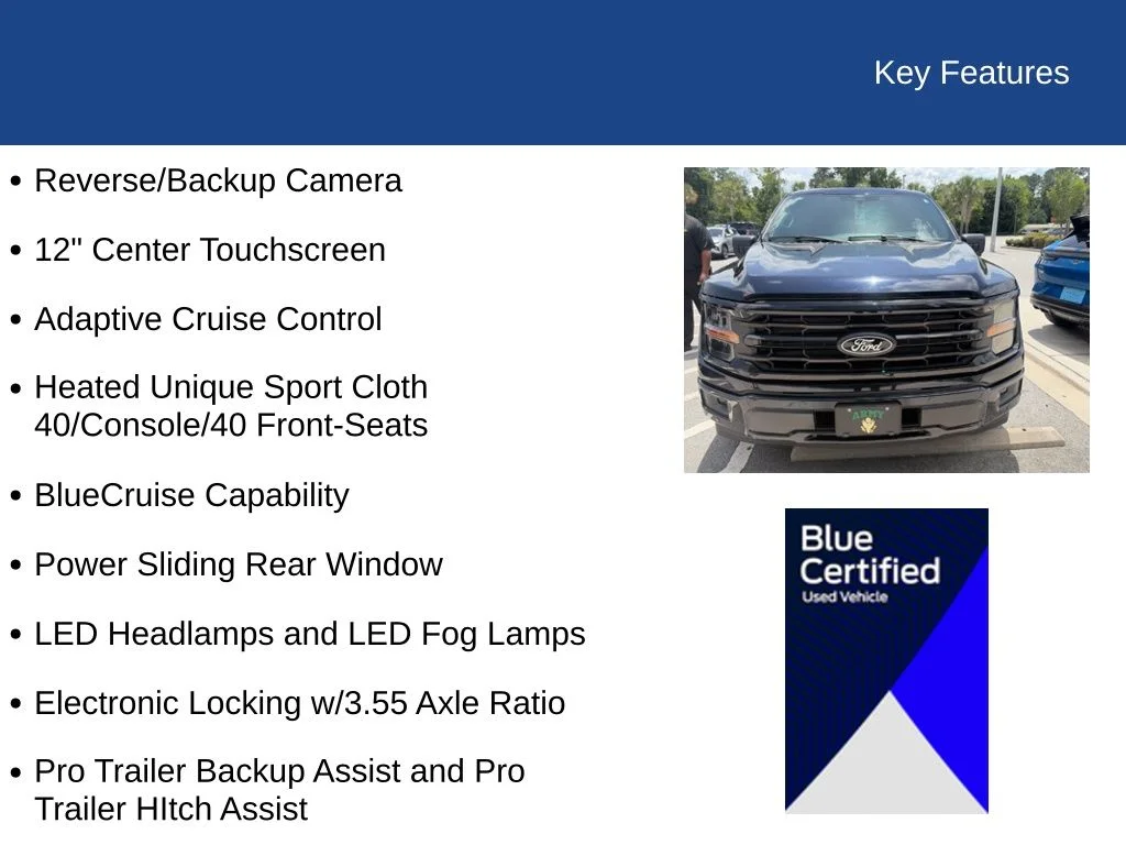 Certified Used 2024 Antimatter Blue Metallic Ford XLT image 7