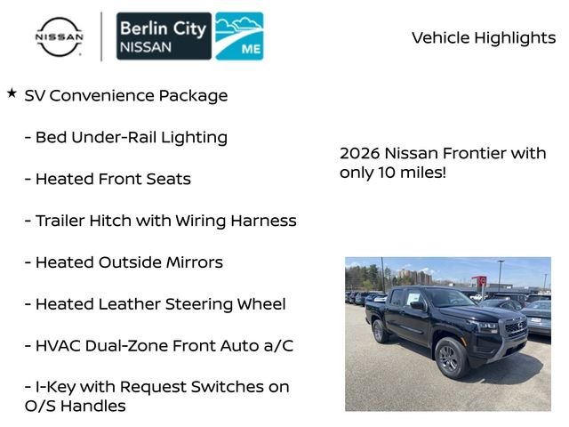 New 2026 Super Black Nissan Crew Cab SV image 7