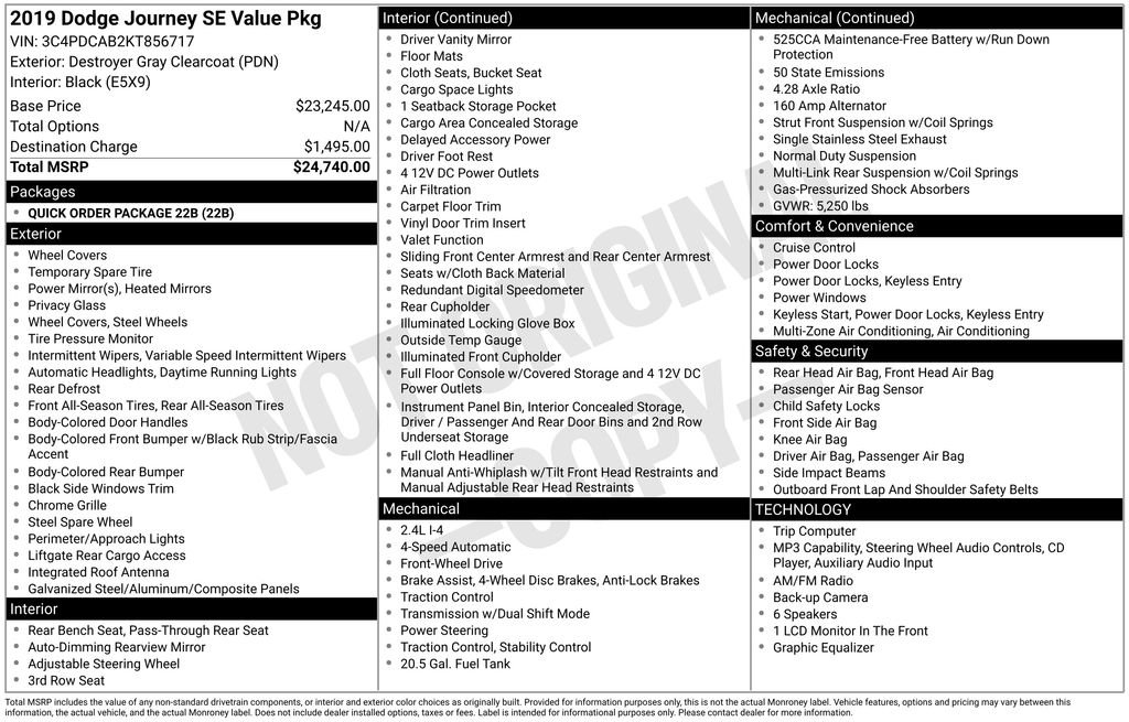 Used 2019 Gray Dodge SE image 32