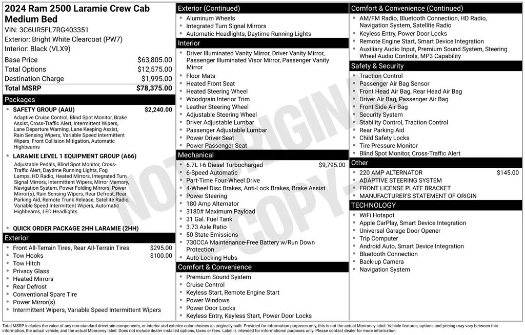 2024 RAM 2500 Laramie 4X4 Crew Cab SWB's photo