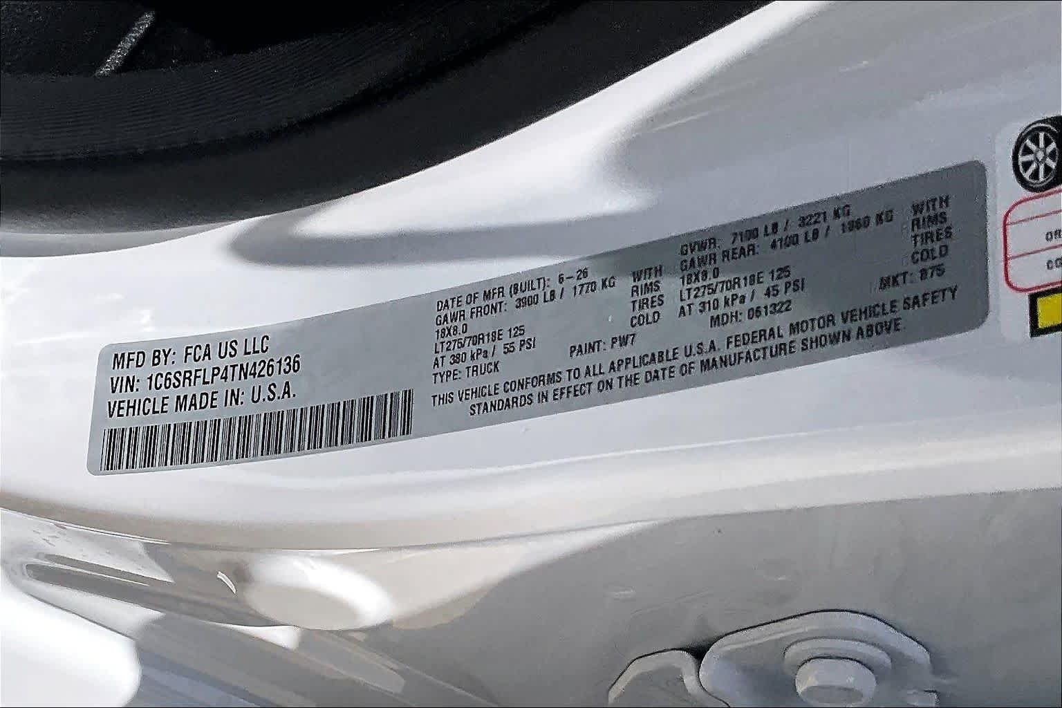 New 2026 Bright White Clear-Coat Exterior Paint RAM Rebel image 20