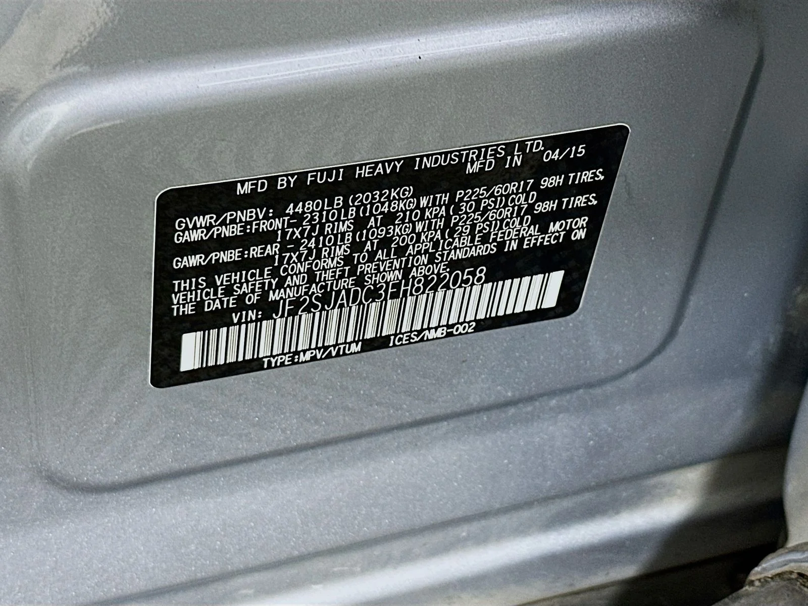 Used 2015 Ice Silver Metallic Subaru 2.5i Premium image 31