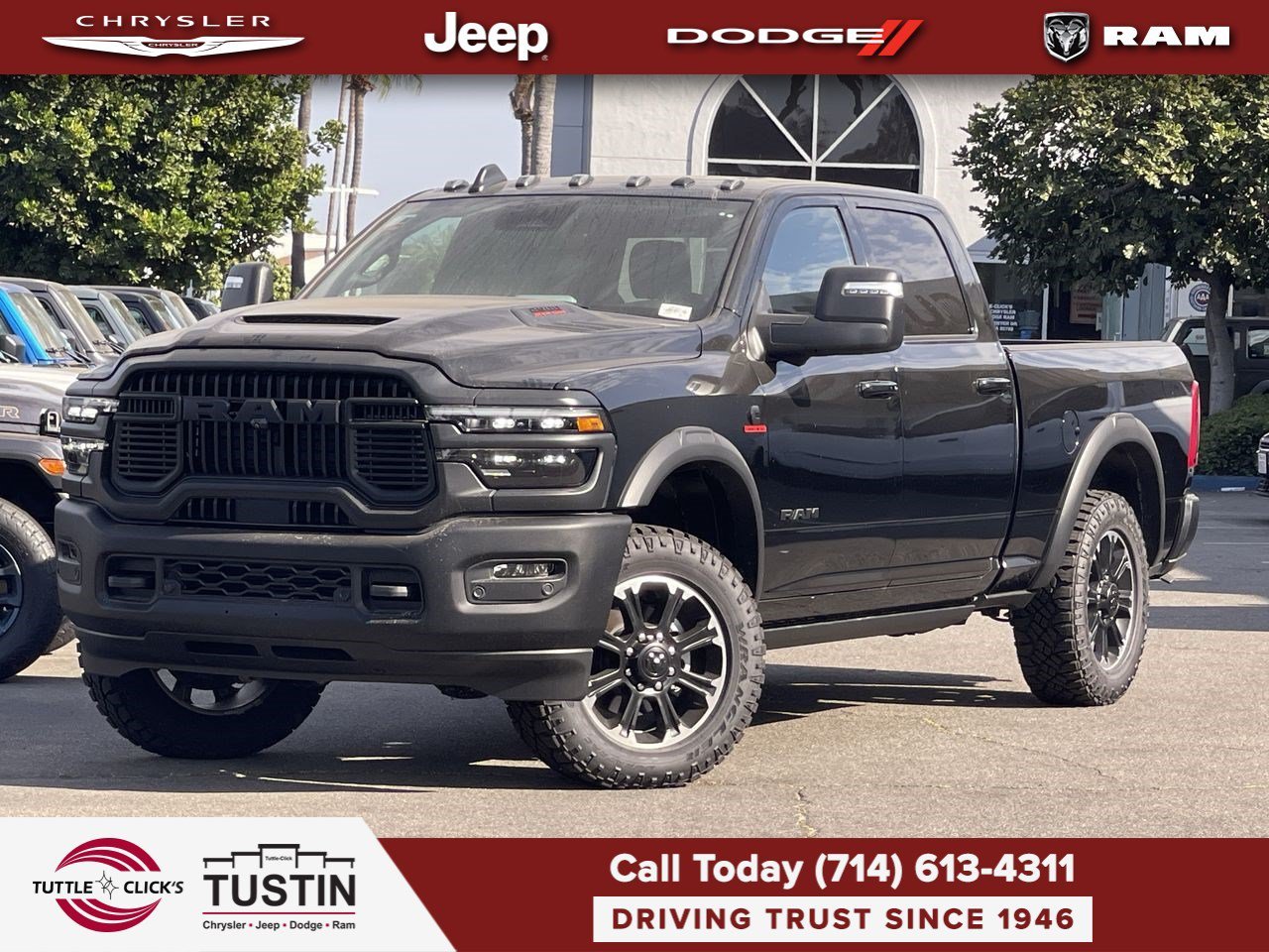 New 2026 Diamond Black Crystal Pearl-Coat Exterior Paint RAM Rebel image 1