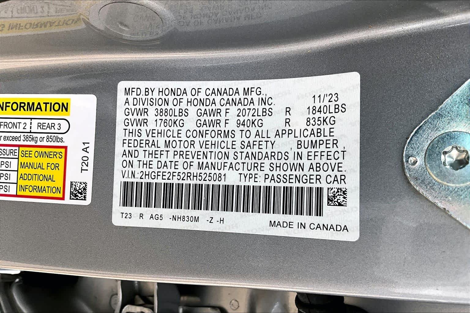 Certified Used 2024 Lunar Silver Metallic Honda Sport image 35