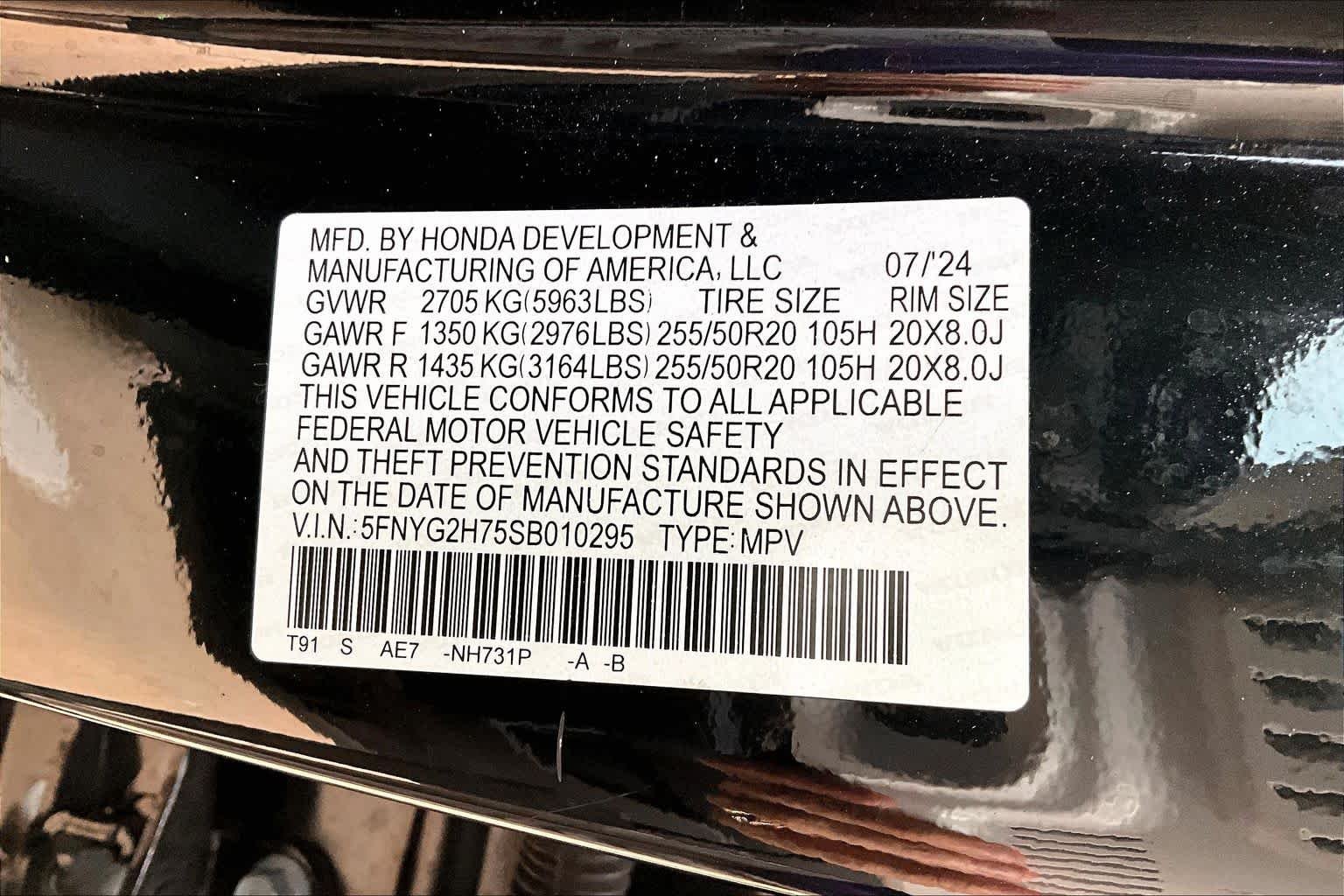 Used 2025 Crystal Black Pearl Honda Touring image 35
