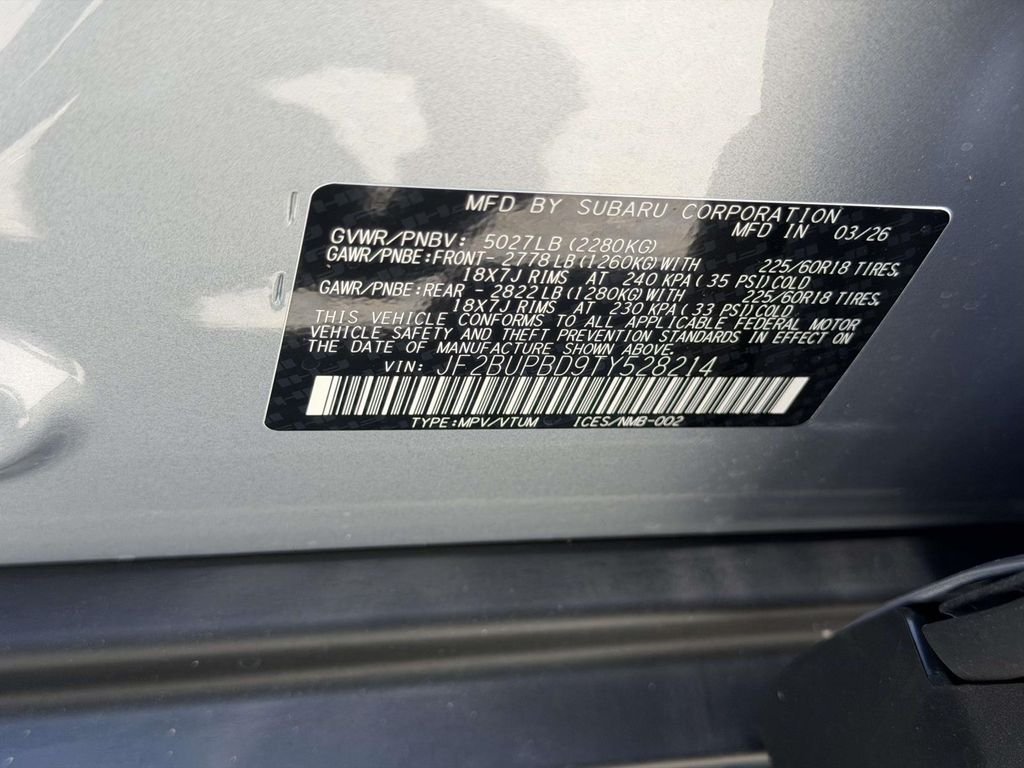 New 2026 ICE SILVER METALLIC Subaru Premium image 25