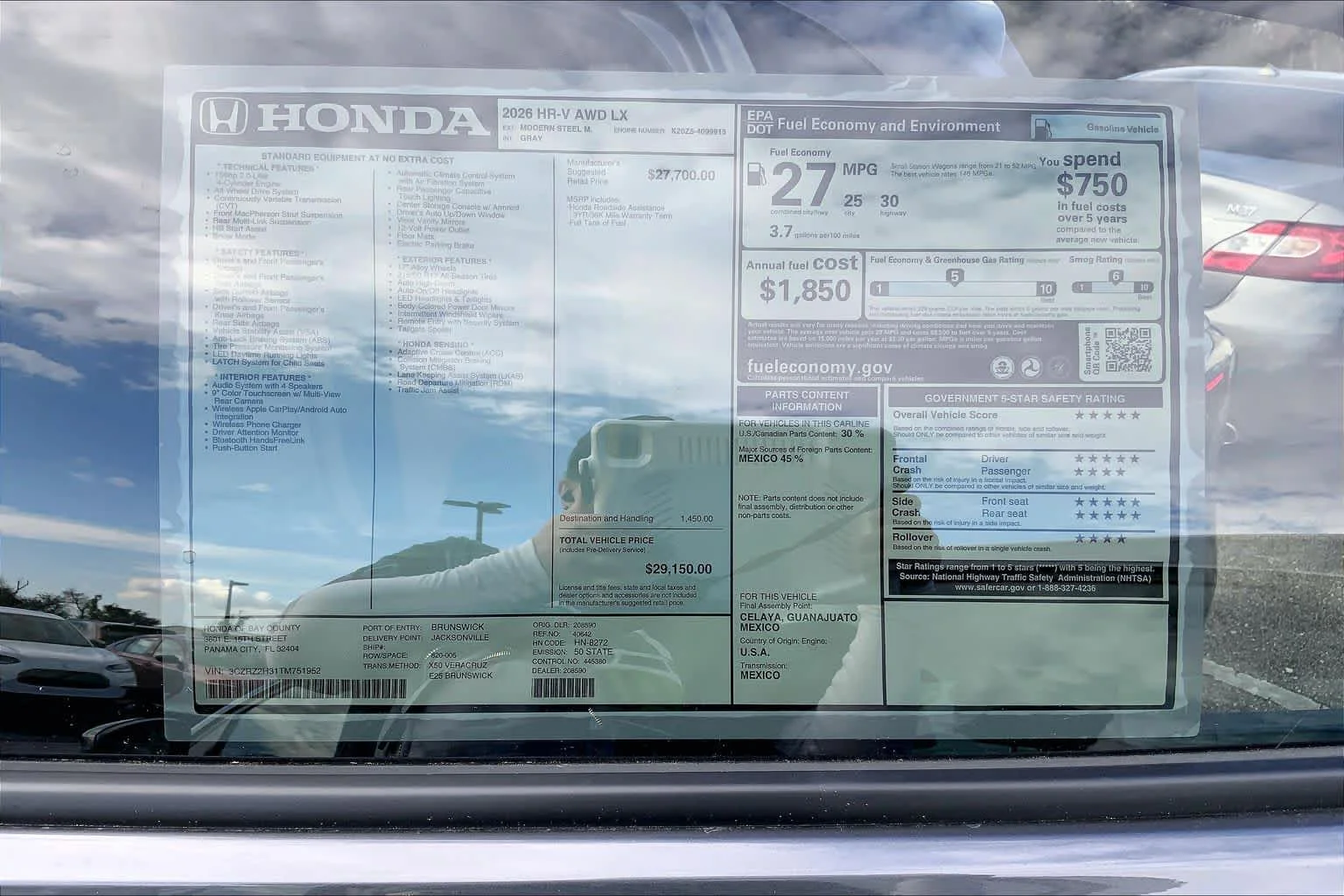 New 2026 Modern Steel Metallic Honda AWD LX image 19