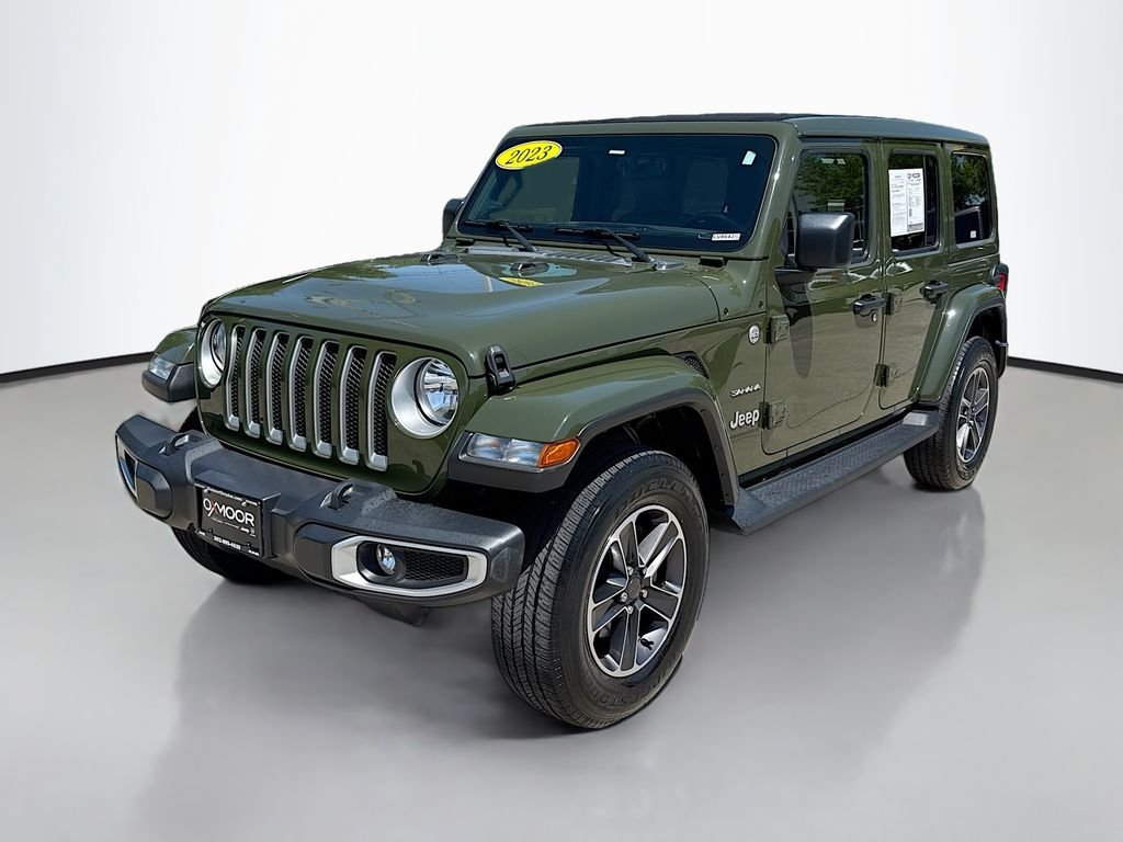 Used 2023 Sarge Green Clearcoat Jeep Sahara image 3