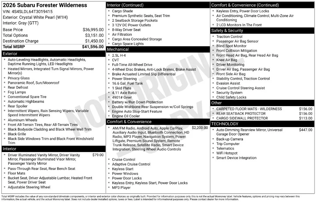 Used 2026 White Subaru Wilderness image 10