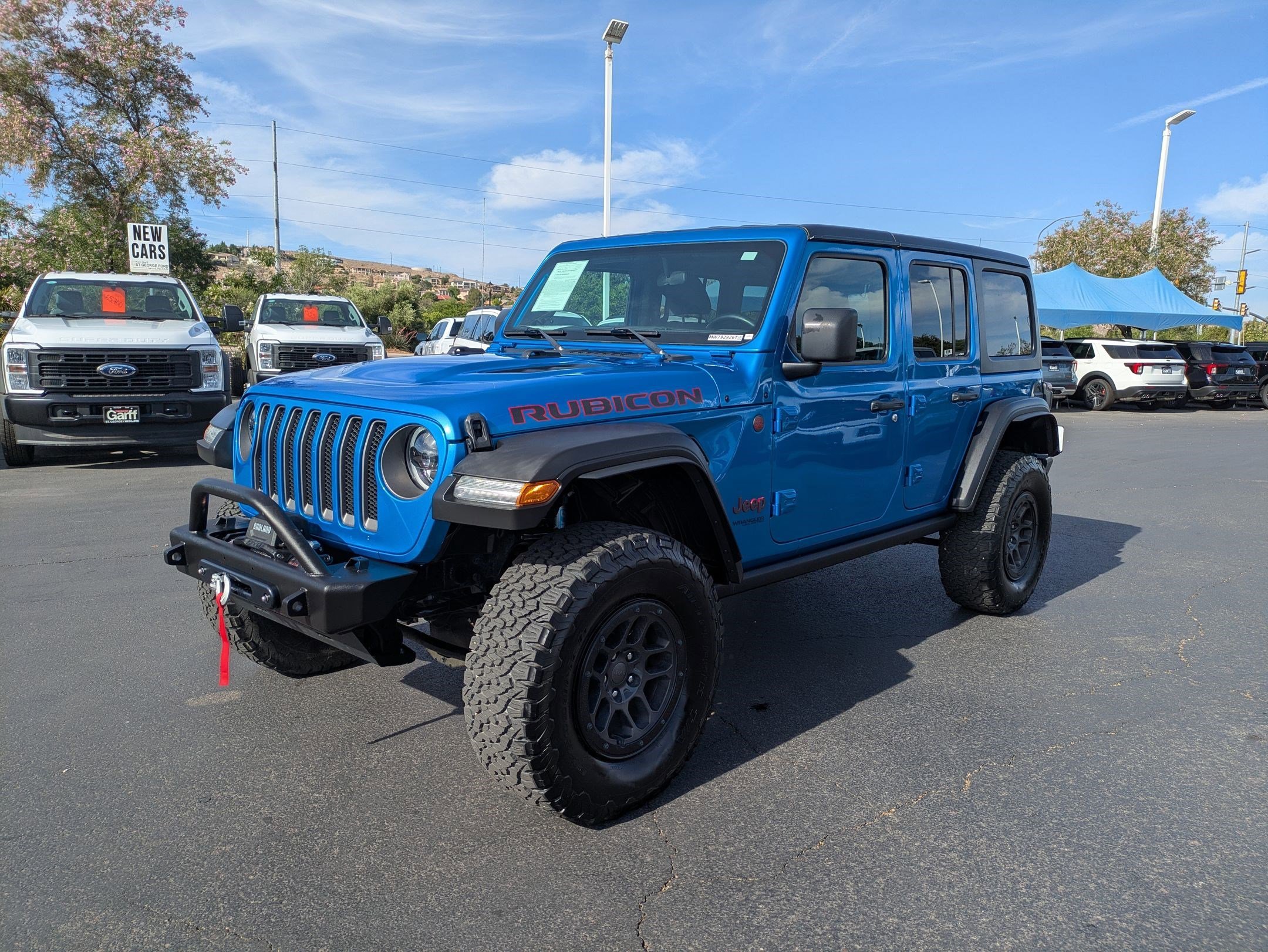 Used 2021 Hydro Blue Pearlcoat Jeep Unlimited Rubicon image 7