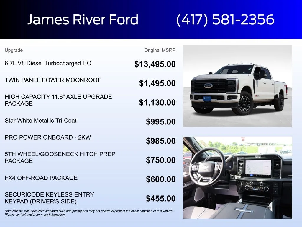 New 2026 Star White Metallic Tri-Coat Ford F-250® Platinum® image 5