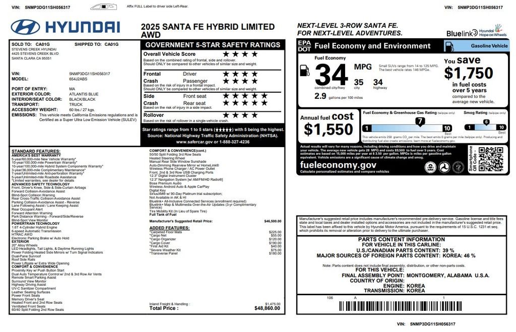 Used 2025 Blue Hyundai Limited image 4
