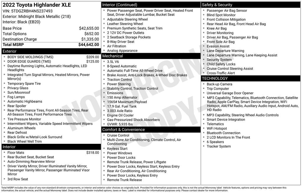 Used 2022 Black Toyota XLE image 32