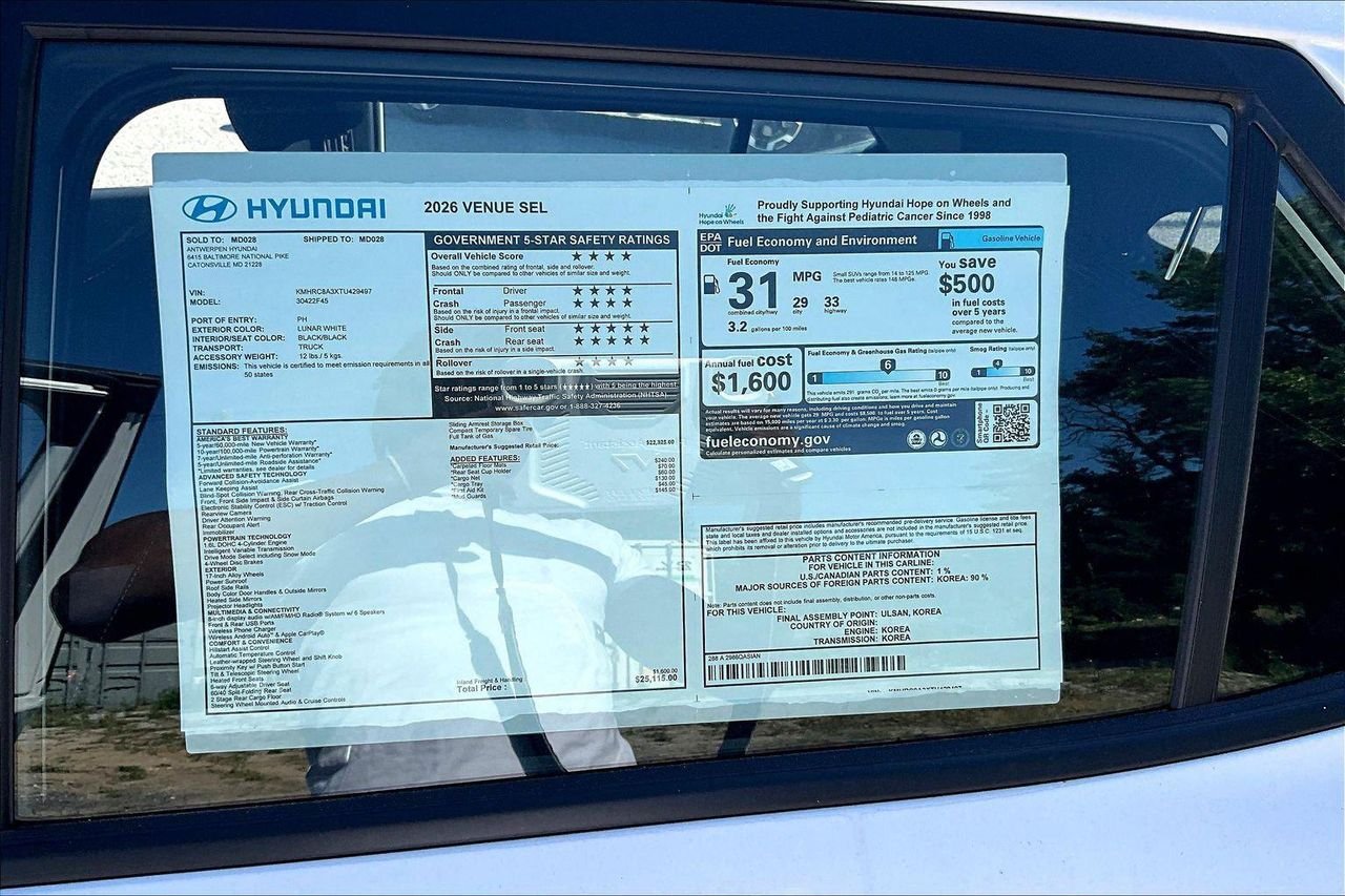 New 2026 White Hyundai SEL image 27