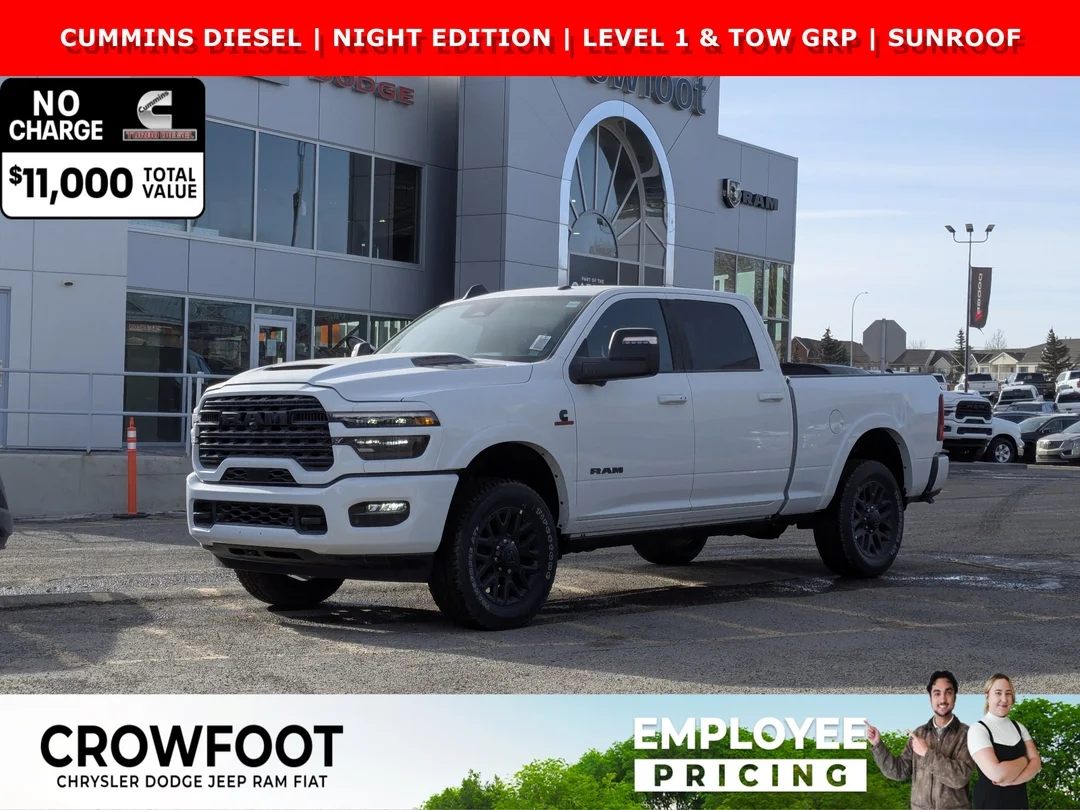 New 2026 White RAM Limited - - 4x4 - Cummins Diesel - Night Edition - Level 1 & Tow Grp & More! image 1