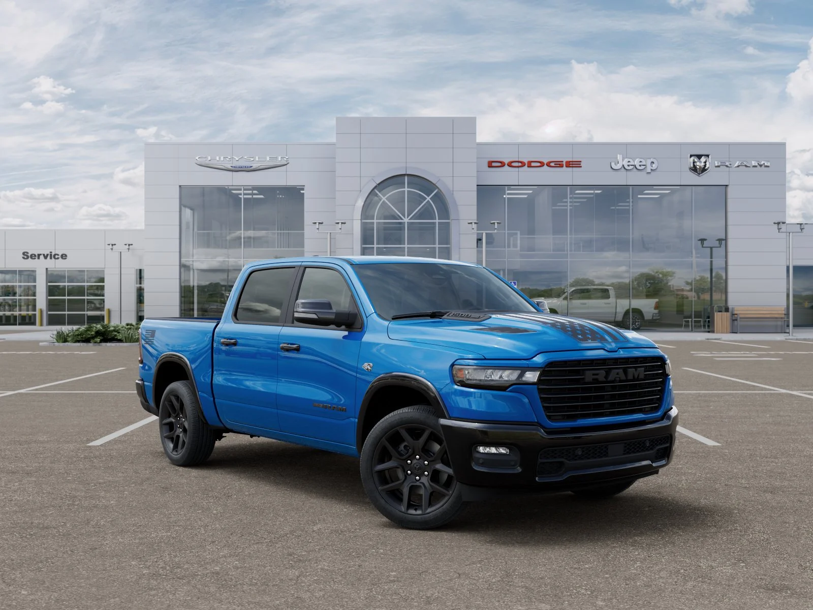 New 2026 Hydro Blue Pearl-Coat Exterior Paint RAM Laramie image 5