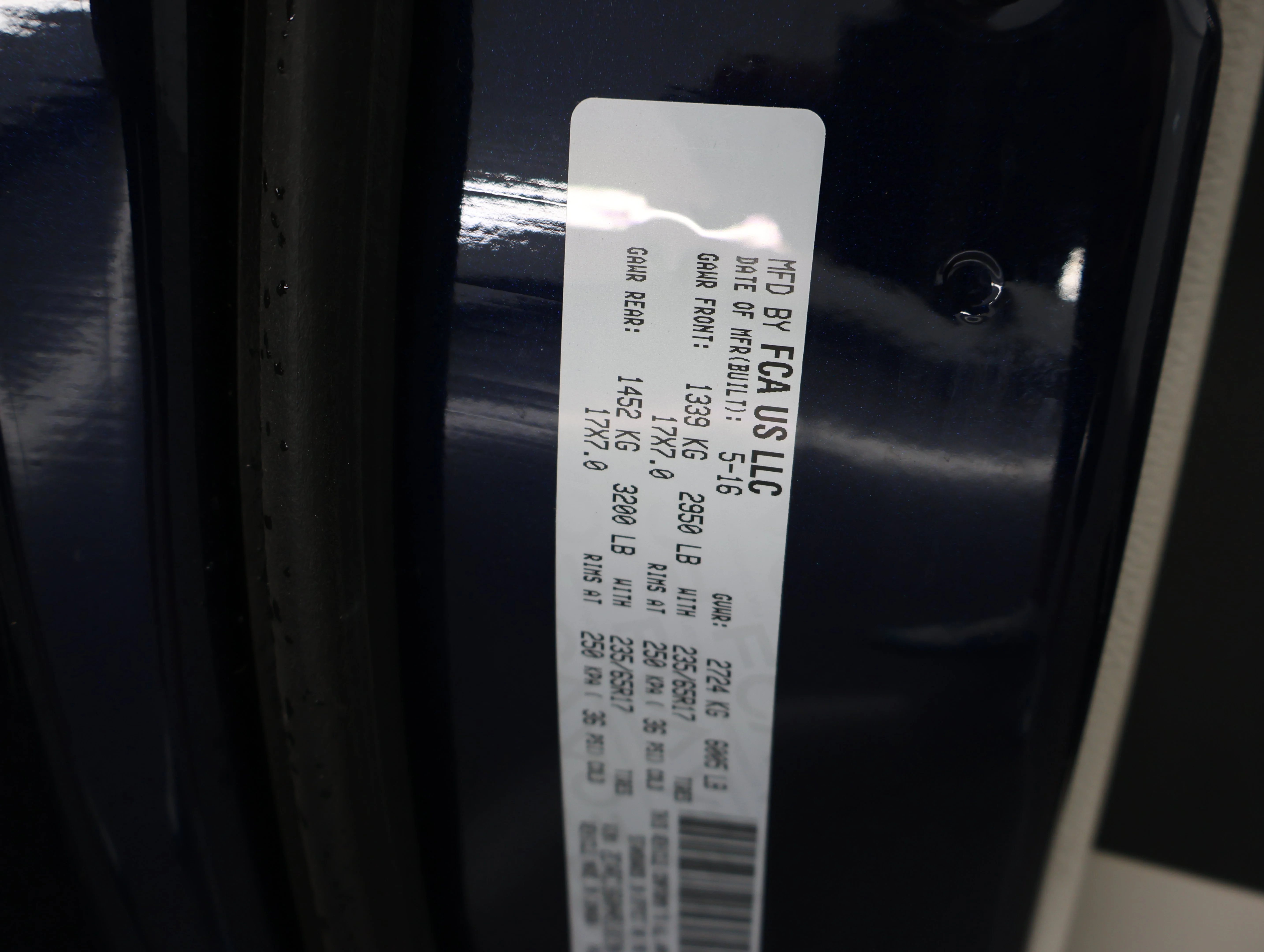Used 2017 Jazz Blue Pearlcoat Chrysler Touring L image 64