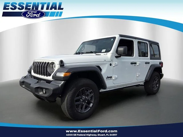 Used 2025 Bright White Clearcoat Jeep Sport S image 1