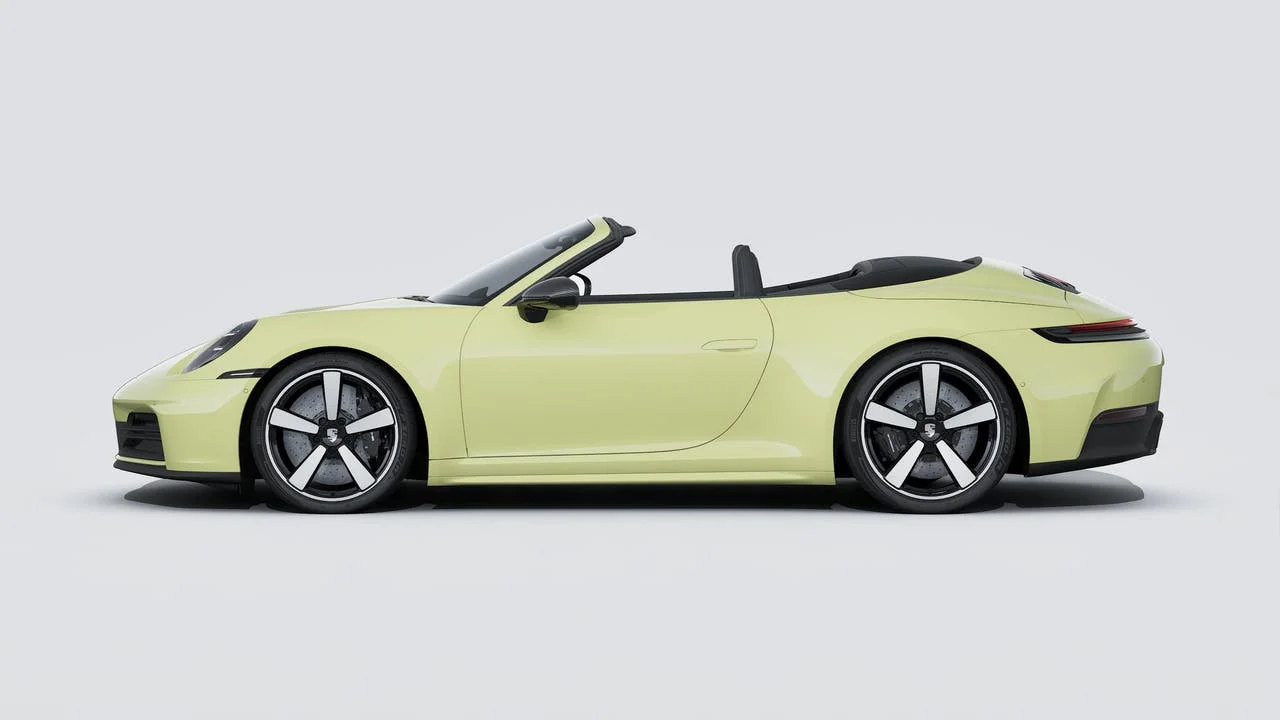 New 2026 Cartagena Yellow Metallic Porsche Carrera 4S Cabriolet image 2