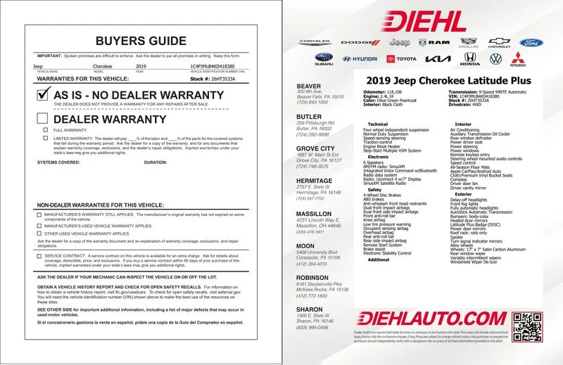 Used 2019 Green Jeep Latitude Plus image 34