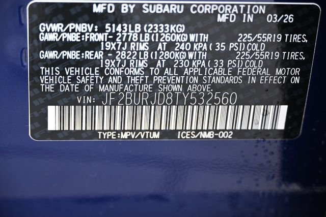 New 2026 Blue Subaru Touring XT image 20