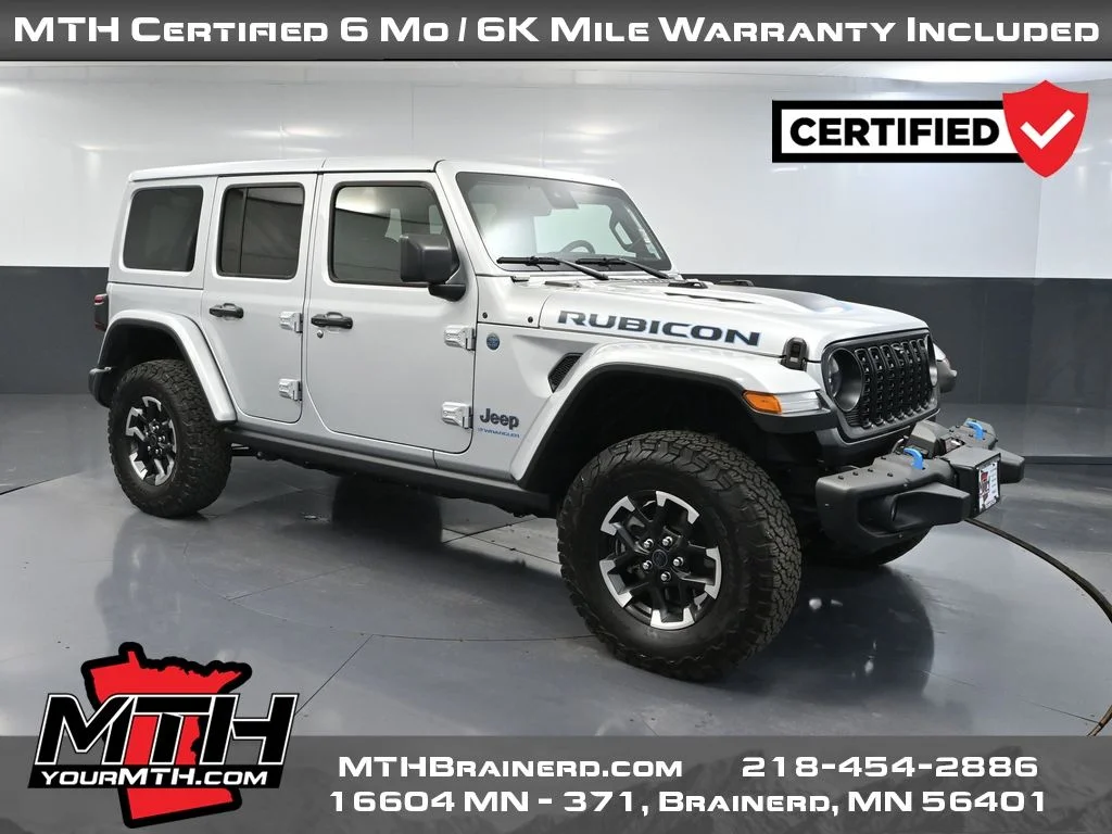 Certified Used 2024 Silver Jeep Rubicon 4xe image 1