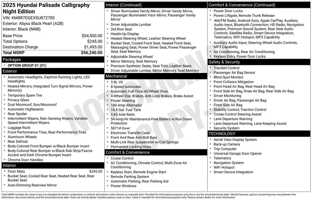 Used 2025 Black Hyundai Calligraphy Night Edition image 28